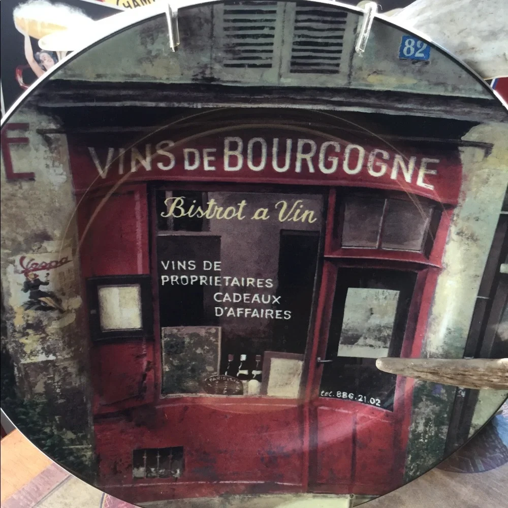 🇵🇫 FRENCH Store Fronts Decor Wall Plaque VINS De BOURGOGNE EPLC